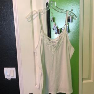 Whit lace up tank top
